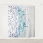 Elegant floral mandala en confetti afbeelding wandkleed (Voorkant)