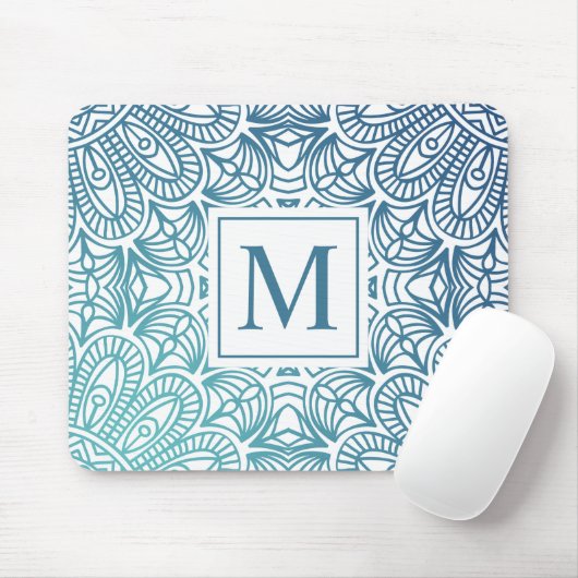 Elegant Floral Mandala Monogram | Mousepad Muismat (Met muis)