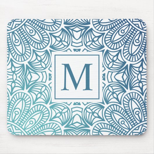 Elegant Floral Mandala Monogram | Mousepad Muismat (Voorkant)