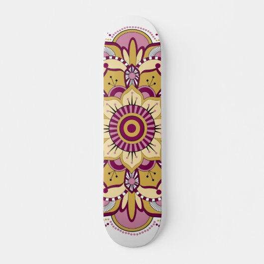 Elegant Floral Mandala Persoonlijk Skateboard (Voorkant)