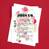 Elegant Floral Manuscript vult Uitnodiging in