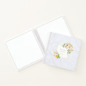 Elegant Floral Marble Chic Pastel Square Notitiebo Notitieboek (Binnen)