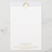 Elegant Floral Marble Chic Pastel Stationery Briefpapier (Voorkant)