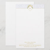 Elegant Floral Marble Chic Pastel Stationery Briefpapier (Voorkant / Achterkant)