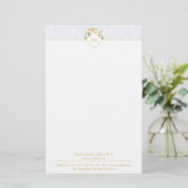Elegant Floral Marble Chic Pastel Stationery Briefpapier (Staand voorkant)
