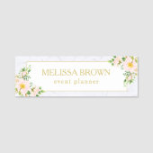 Elegant Floral Marble Chic Trendy Pastel Naamplaatje (Voorkant)