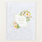 Elegant Floral Marble Chic Trendy Pastel Planner (Voorkant)