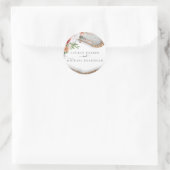 Elegant Floral Marble Glitter Wedding Ronde Sticker (Tas)