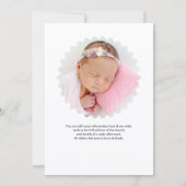 Elegant Floral Memorial Announcement Kaart (Achterkant)