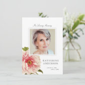 Elegant  Floral Memorial Foto aankondiging (Staand voorkant)
