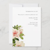 Elegant Floral Memorial Foto aankondiging (Achterkant)