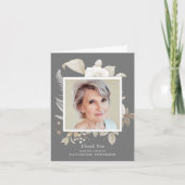 Elegant  Floral Memorial Foto: Dank u wel Bedankkaart (Voorkant)