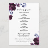 Elegant Floral Memorial Funeral Order of Service Programmakaart (Achterkant)