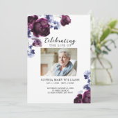 Elegant Floral Memorial Funeral Order of Service Programmakaart (Staand voorkant)