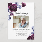 Elegant Floral Memorial Funeral Order of Service Programmakaart (Voorkant)