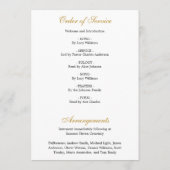 Elegant Floral Memorial Funeral Order of Service Programmakaart (Achterkant)