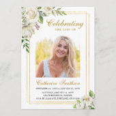 Elegant Floral Memorial Funeral Order of Service Programmakaart (Voorkant)