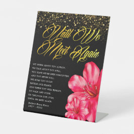 Elegant Floral Memorial Funeral Poem Reclamebord Met Voetstuk