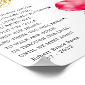 Elegant Floral Memorial Funeral Poem Sign Poster (Hoek)