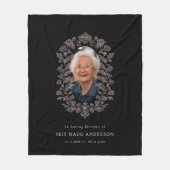 Elegant Floral Memorial Photo In Loving Memory  Fleece Deken (Voorkant)