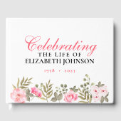 Elegant Floral Memorial Viering van het leven Gastenboek (Voorkant)