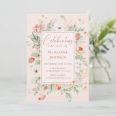 Elegant Floral Memorial Viering van het leven Kaart (Staand voorkant)