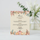 Elegant Floral Menu Kaart voor Evenementen (Staand voorkant)