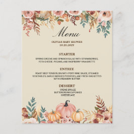 Elegant Floral Menu Kaart voor Evenementen