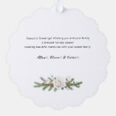 Elegant Floral Merry Kerstkalligrafie Ornament Kaart (Achterkant)
