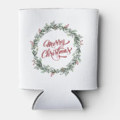 Elegant Floral Merry Kerstmis | KOELBOX Blikjeskoeler (Voorkant)