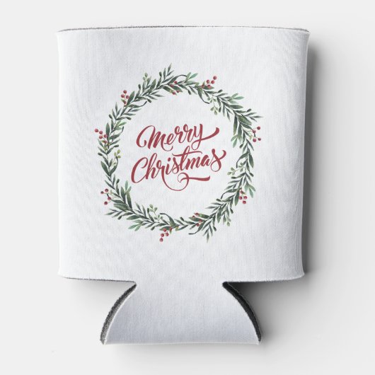 Elegant Floral Merry Kerstmis | KOELBOX Blikjeskoeler (Voorkant)