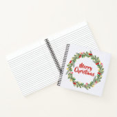 Elegant Floral Merry Kerstmis | Laptop Notitieboek (Binnen)