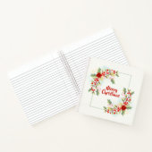 Elegant Floral Merry Kerstmis | Laptop Notitieboek (Binnen)