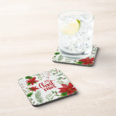 Elegant Floral Merry Kerstmis | Onderzetter (Rechterzijde)