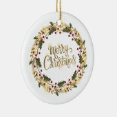 Elegant Floral Merry Kerstmis | ORNAMENT (Rechts)