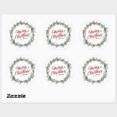 Elegant Floral Merry Kerstmis | Sticker (Vel)