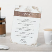 Elegant Floral met Earth Tones Waterverf Menu Reclamebord Met Voetstuk (Insitu)