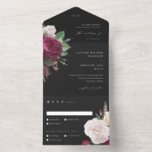 Elegant Floral met een olievlek All In One Uitnodiging (Binnen)