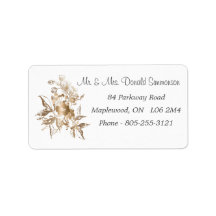 Elegant Floral Metallic Gold Return-adres