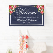 Elegant Floral Midnight Blue Baby Girl Aqiqah Spandoek (Insitu)