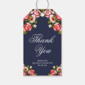 Elegant Floral Midnight Blue Dank u Cadeaulabel (Achterkant)