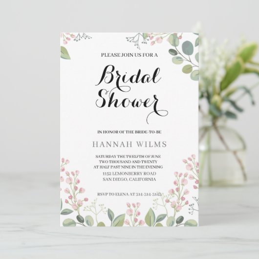 Elegant & Floral Minty Green Vrijgezellenfeest Kaart (Staand voorkant)