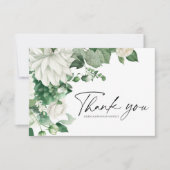 Elegant Floral Modern Boho Emerald Green Wedding Bedankkaart (Voorkant)