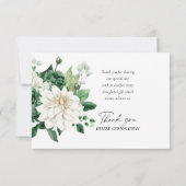 Elegant Floral Modern Boho Emerald Green Wedding Bedankkaart (Achterkant)