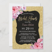 Elegant Floral Modern Gold Glitter Vrijgezellenfee Kaart (Voorkant)