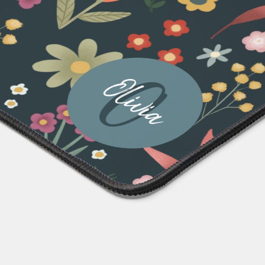 Elegant Floral Modern Monogram Bureaumat (Hoek)