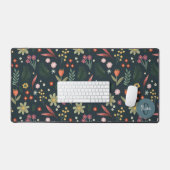 Elegant Floral Modern Monogram Bureaumat (Keyboard & Muis)