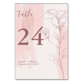 Elegant Floral Modern Roze Waterverf Bruiloft Kaart (Achterkant)