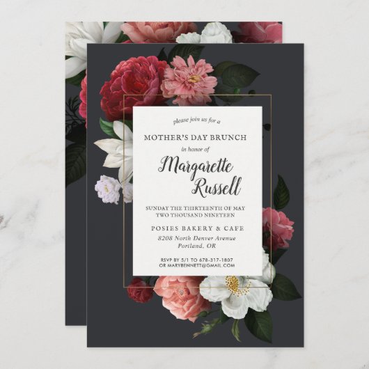 Elegant  Floral Moederdag Brunch (Voorkant / Achterkant)