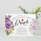 Elegant Floral  | Moederdag Brunch Kaart (Staand voorkant)